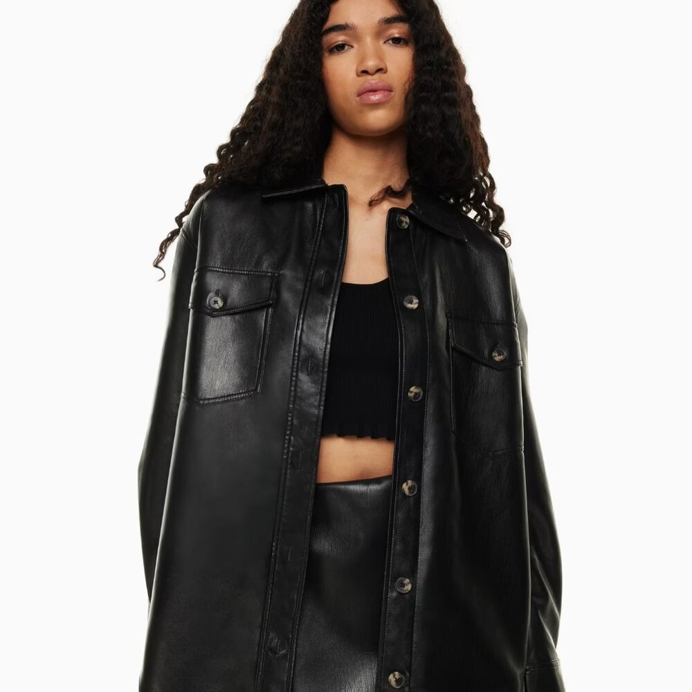 NWT Aritzia Wilfred the Ganna™ shirt jacket (vegan leather shacket)